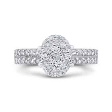 Round Diamond Engagement Ring in 14K White Gold